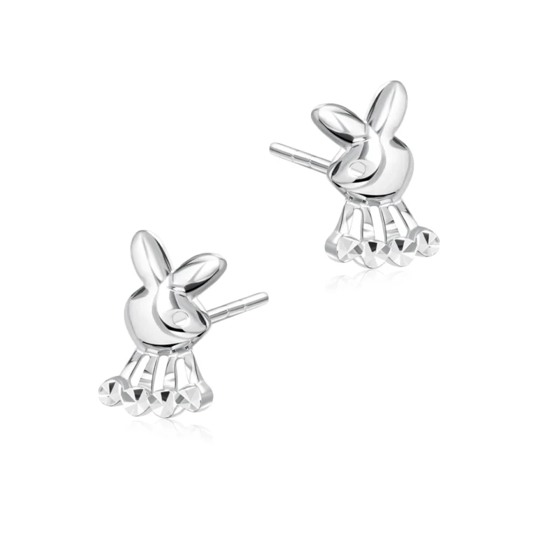 Bunny-licious 14K White Gold Stud Earrings