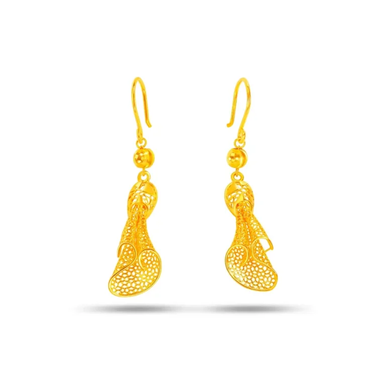 Tulle Weave Cherish 999 Pure Gold Earrings